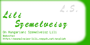 lili szemelveisz business card